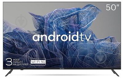 KIVI 50" 50U740NB - UHD, Google Android TV, Black, 3840x2160, 60 Hz, , 2x10W, 70 kWh/1000h , BT5, HDMI ports 4, 24 months