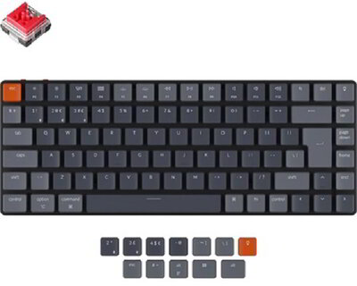 Keychron K3 Ultra-slim RGB Bluetooth / USB magyar Hot-swap Gateron Optical Red billentyűzet fekete