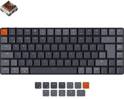 Keychron K3 Ultra-slim RGB Bluetooth / USB magyar Hot-swap Gateron Optical Brown billentyűzet fekete