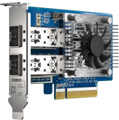 Qnap 2 PORT SFP28 25GBE NW EXP CARD LOWPROFILE FORMFACT PCIEGEN4 X8