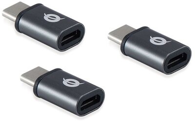 Conceptronic átalakító - DONN05G 3-Pack (3db USB-C to MicroUSB, fekete)