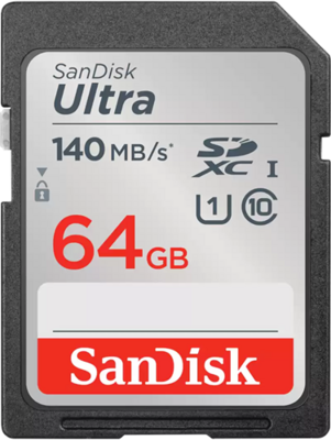 SANDISK 64GB SDXC ULTRA KÁRTYA 140MB/s CL10 UHS-I