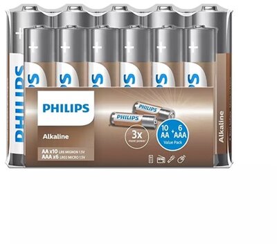 Philips LR036A16F/10 ELEM ALKALI XXL 10db AA és 6db AAA