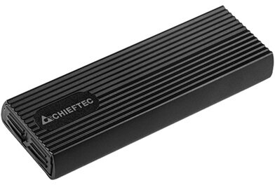 CHIEFTEC Külső Ház M.2 SSD, Alumínium ház, USB3.2 Gen2, USB-A - USB-C, fekete