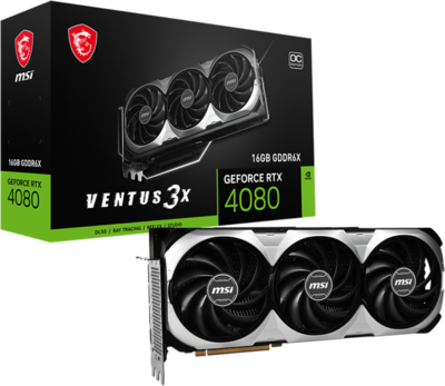 MSI GeForce RTX 4080 16GB GDDR6X VENTUS 3X OC HDMI 3xDP - RTX 4080 16GB VENTUS 3X OC