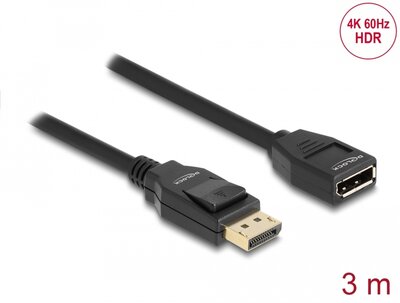 Delock DisplayPort 1.2 hosszabbító kábel 4K 60 Hz 3 m