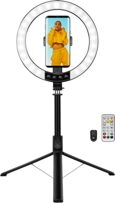 Logilink Okostelefon gyűrűs lámpa selfie stick állvánnyal, távzárral, átmérő 25 cm