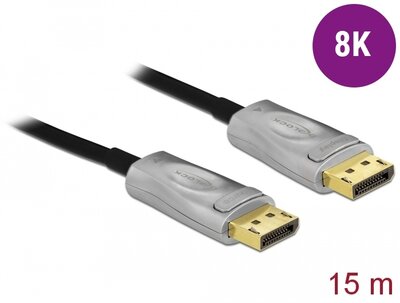 Delock Aktív optikai kábel DisplayPort 1.4 8K 15 m