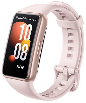 HONOR BAND 7 bluetooth okoskarkötő (aktivitásmérő, pulzusmérő, hívásjelzés, szilikon szíj) RÓZSASZÍN