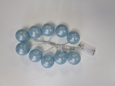Világító Gömbök 10 LED 200 CM elemes, kék