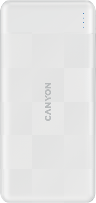 CANYON CNE-CPB1009W PB-109, Power bank 10000mAh Li-poly battery, Input Lightning &Type C : 5V/2A, 9V/2A PD 18W(Max), Output Type C 5V/3A,9V/2.2A,12V/1.5A 20W, Output USB A:5V3A,9V2A,12V1.5A,18W quick charging cable 0.3m, 144*68*16mm, 0.24kg, White