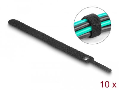 Delock Befűzős kábelkötegelő hossza 150 mm fekete 12 mm, 10 db.