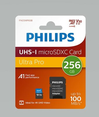 Philips Micro SDXC 256GB Class 10 UHS-I U1 Adapter