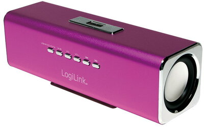 LogiLink Hordozható MP3 lejátszó és FM Rádio sztereó hangszóróval pink