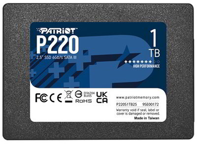 Patriot 1TB P220 2.5" SATA3 SSD r:550MB/s w:500MB/s - P220S1TB25