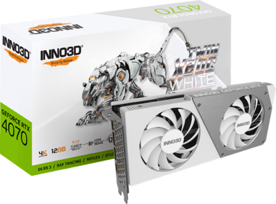 Inno3D GeForce RTX 4070 12GB GDDR6X TWIN X2 OC WHITE HDMI 3xDP - N40702-126XX-185252W