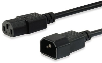 Equip Tápkábel - 112101 (PC tápkábel hosszabbító, IEC 320, fekete, 3m)