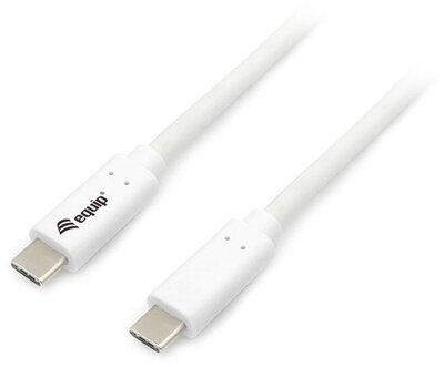 Equip Átalakító Kábel - 128362 (USB-C 3.2 Gen1 to USB-C, apa/apa, PD:60W, fehér, 2m)