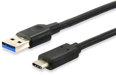 Equip Átalakító Kábel - 128344 (USB-C 3.2 Gen1 to USB-A, apa/apa, fekete, 2m)