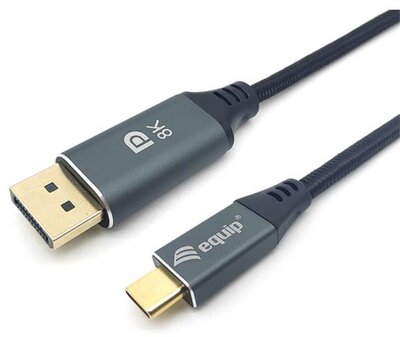 Equip Kábel - 133422 (USB-C to DisplayPort, apa/apa, 8K/60Hz, aluminium burkolat, 2m)