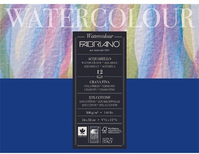 Fabriano Watercolour 300g 24x32cm 12lapos akvarell tömb