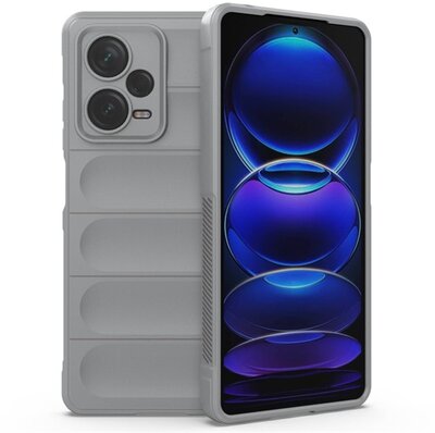 Szilikon telefonvédő (közepesen ütésálló, kamera védelem, 3D minta) VILÁGOSSZÜRKE - Xiaomi Redmi Note 12 Pro Plus