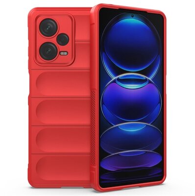 Szilikon telefonvédő (közepesen ütésálló, kamera védelem, 3D minta) PIROS - Xiaomi Redmi Note 12 Pro Plus