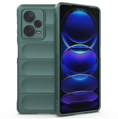 Szilikon telefonvédő (közepesen ütésálló, kamera védelem, 3D minta) SÖTÉTZÖLD - Xiaomi Redmi Note 12 Pro Plus