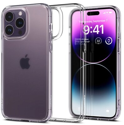 SPIGEN ULTRA HYBRID műanyag telefonvédő (közepesen ütésálló, szilikon légpárnás keret) ÁTLÁTSZÓ -Apple iPhone 14 Pro