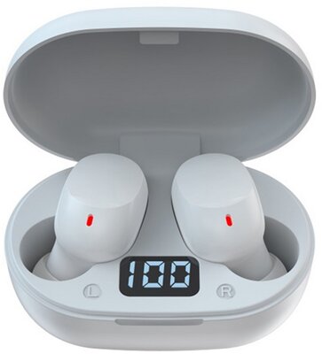 DEVIA JOY A6 bluetooth fülhallgató SZTEREO (v5.0, TWS, mikrofon, extra mini + töltőtok) FEHÉR