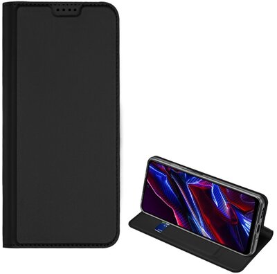 DUX DUCIS SKIN PRO tok álló, bőr hatású (FLIP, oldalra nyíló, bankkártya tartó, asztali tartó funkció) FEKETE - Xiaomi Poco X5 5G / Xiaomi Redmi Note 12 5G