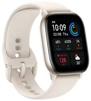 AMAZFIT GTS 4 mini okosóra (szilikon szíj, beépített GPS, aktivitásmérő, BioTracker) FEHÉR