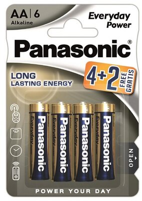 PANASONIC EVERYDAY POWER szupertartós elem (AA, LR6EPS, 1.5V, alkáli) 6db /csomag