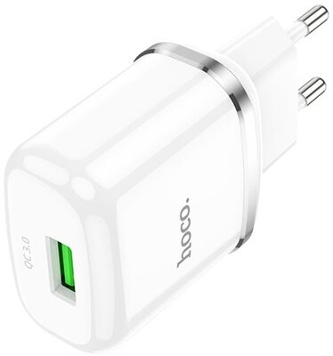 HOCO N3 hálózati töltő USB aljzat (5V / 3000 mA, 18W, QC 3.0, gyorstöltés támogatás) FEHÉR