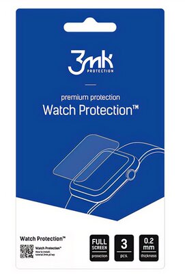 3MK WATCH PROTECT kijelzővédő fólia 3db (full screen, íves részre, öntapadó, ultravékony, 0.2mm, PET) ÁTLÁTSZÓ Amazfit GTS 4 Mini