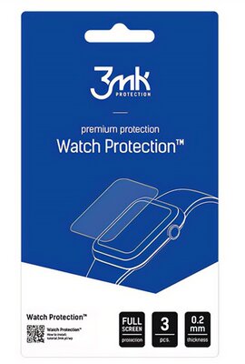 3MK WATCH PROTECT kijelzővédő fólia 3db (full screen, íves részre, öntapadó, ultravékony, 0.2mm, PET) ÁTLÁTSZÓ Samsung Galaxy Watch 4 44 mm (SM-R870)