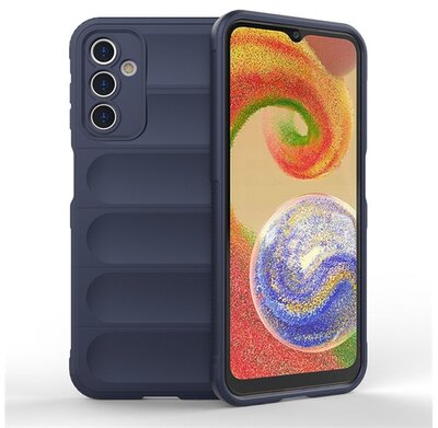 Szilikon telefonvédő (közepesen ütésálló, kamera védelem, 3D minta) SÖTÉTKÉK - Samsung Galaxy A14 4G (SM-A145) / Samsung Galaxy A14 5G (SM-A146)