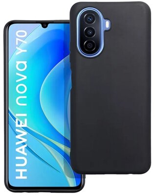 Szilikon telefonvédő (matt) FEKETE - Huawei Nova Y70