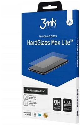 3MK HARD GLASS MAX LITE képernyővédő üveg (3D full cover, íves, ujjlenyomat mentes, karcálló, 0.3mm, 9H) FEKETE Motorola Moto G13 Motorola Moto G23