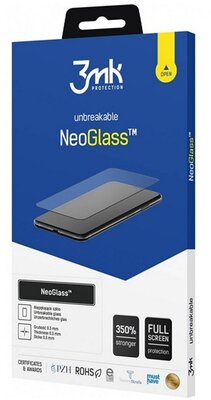 3MK NEO GLASS képernyővédő üveg (2.5D, kerekített szél, extra karcálló, extra törésálló, ultravékony, 0.26mm, 9H) FEKETE Samsung Galaxy S23 Plus (SM-S916)