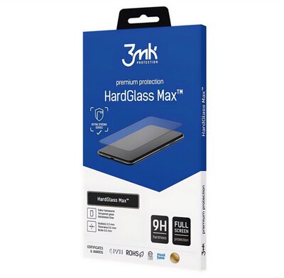 3MK HARD GLASS MAX képernyővédő üveg (3D full cover, íves, ujjlenyomat mentes, karcálló, tok barát 0.3mm, 9H) FEKETE