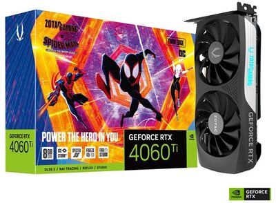 Zotac GeForce RTX 4060Ti 5GB GDDR6 Twin Edge OC Spiderman HDMI 3xDP - ZT-D40610H-10SMP