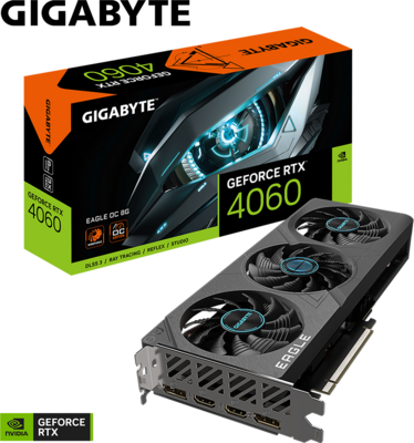 Gigabyte GeForce RTX 4060 8GB GDDR6 Eagle OC 8G 2xHDMI 2xDP - GV-N4060EAGLE OC-8GD