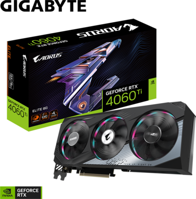 Gigabyte GeForce RTX 4060Ti 8GB GDDR6 Aorus Elite OC 2xHDMI 2xDP - GV-N406TAORUS E-8GD