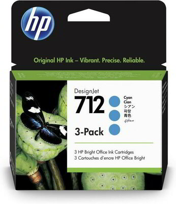 HP 3ED77A No.712 3 x 29ml Cyan