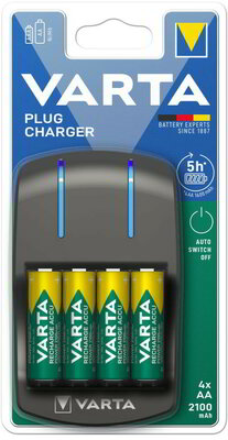 Akkutöltő Varta Plug In LCD +AA 2100mAhx4 (R2U) 57647101451