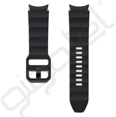 SAMSUNG pótszíj (egyedi méret, S / M méret, szilikon, állítható, izzadságálló, SPORT, 3D minta) FEKETE Samsung Galaxy Watch 4, 5