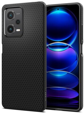 SPIGEN LIQUID AIR szilikon telefonvédő (közepesen ütésálló, légpárnás sarok, rombusz minta) FEKETE Xiaomi Poco X5 Pro 5G Xiaomi Redmi Note 12 Pro