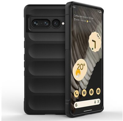 Szilikon telefonvédő (közepesen ütésálló, kamera védelem, 3D minta) FEKETE Google Pixel 7 Pro