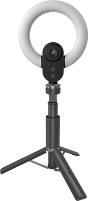 LORGAR Circulus 910, Streaming web camera, 5MP 2592X1944 max resolution, up to 60fps, 1/2.8", Sony STARVIS CMOS image sensor, full glass lens, 5.5" built-in ring light (1700-14 000K), foldable tripod, auto focus, dual microphones with AI noise reduct